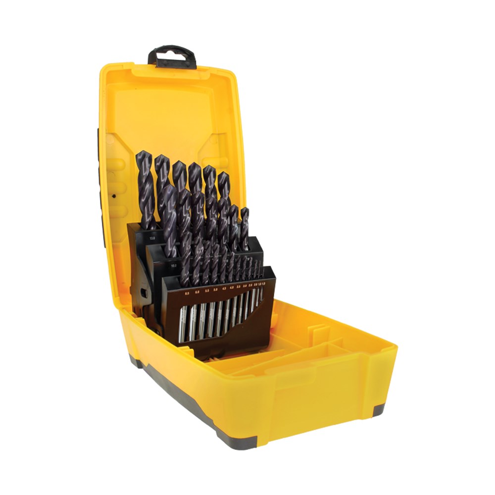 ALPHA 25PC STAINLESS STEEL PLUS METRIC DRILL SET 1.0-13.0MM - TUFFBOX